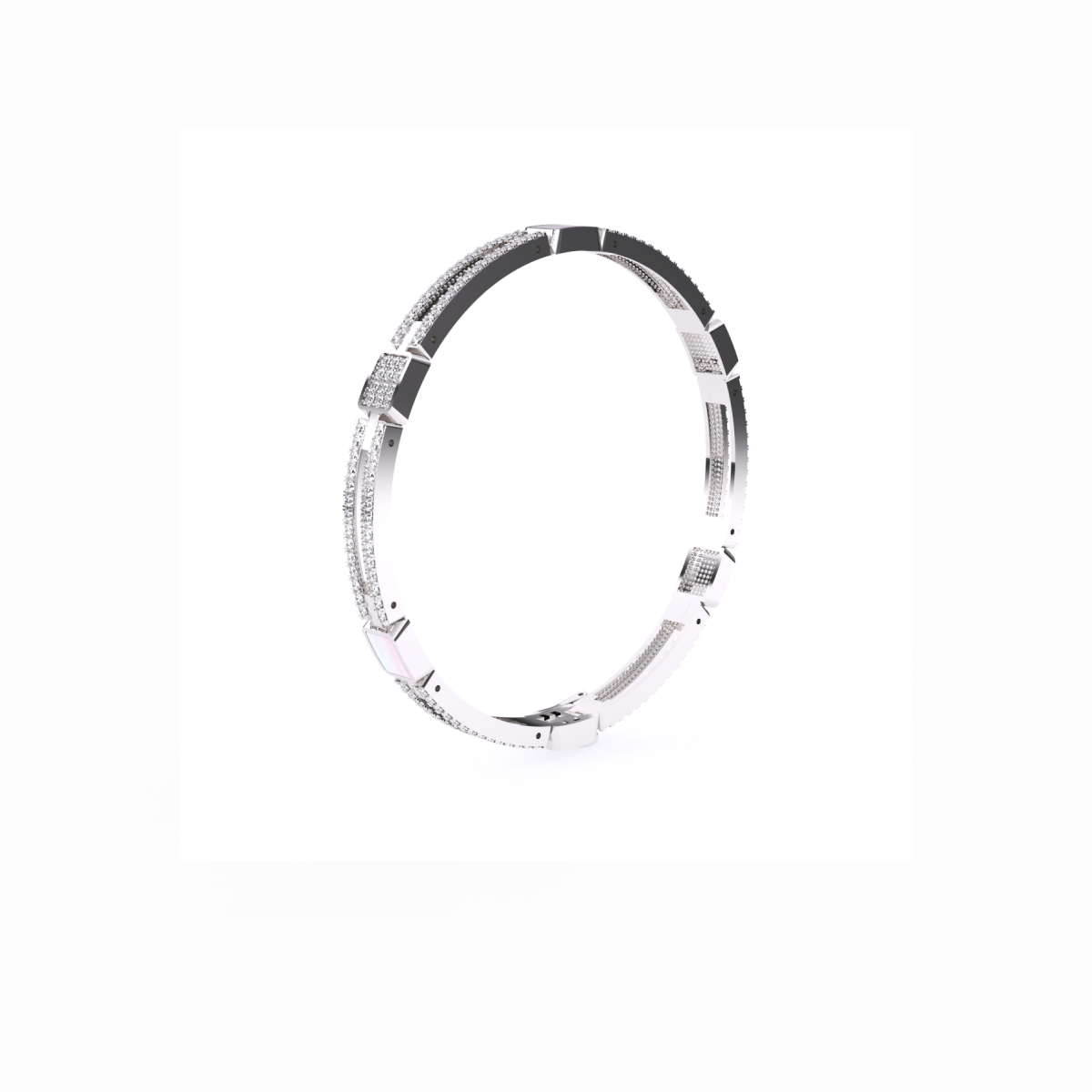 Trendy Two Row Lab Grown Diamond Bangle